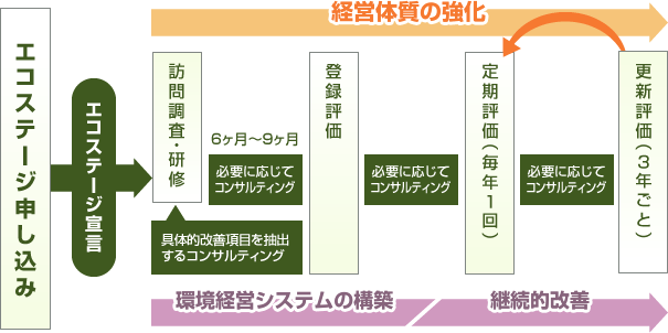 エコステージ1・2のコンサルティングと評価の基本スケジュール